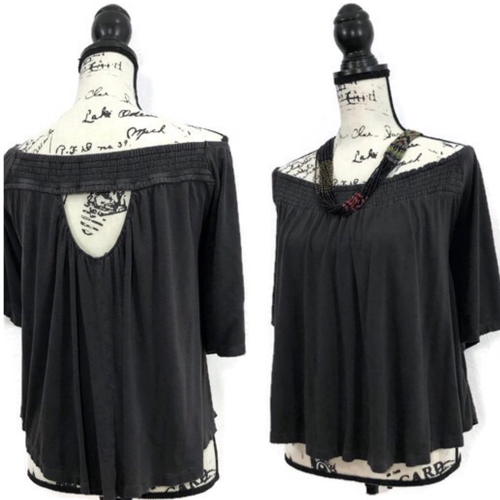 American Eagle Outfitters Black Off The Shoulder Top